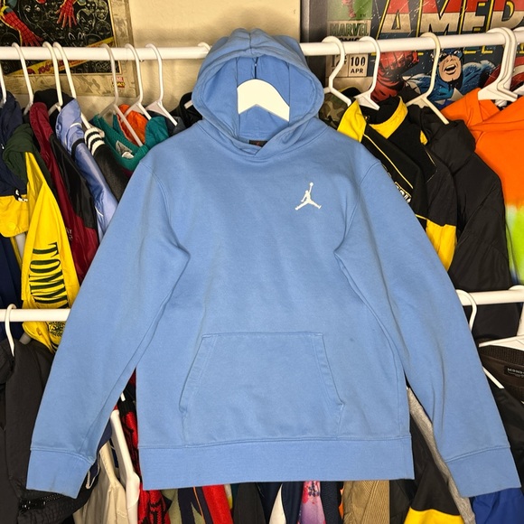 Jordan Other - Vintage Nike Air Jordan Essential Carolina Blue Jumpman Hoodie Youth XL Mens M